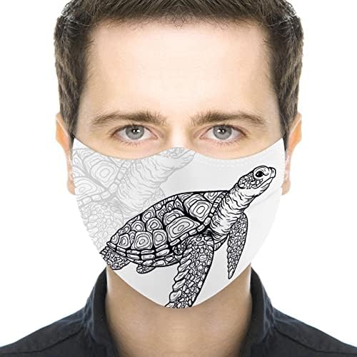 Yüz Maskeleri, Filtreli Toz Maskesi Unisex Yeniden Kullanılabilir Yıkanabilir Plaj Kaplumbağası 1 ADET