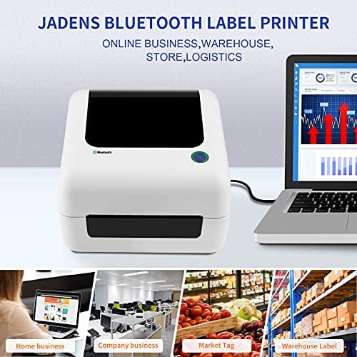 JADENS Bluetooth Termal Etiket Yazıcısı-Nakliye Paketleri ve Posta Etiketleri için 4x6 Doğrudan Etiket Üreticisi, PC ve Telefon