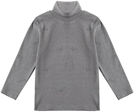 LiiYii Çocuk Erkek Kız Çizgili Kadife Baselayer Tops Uzun Kollu İç Tops Unisex termal iç çamaşır