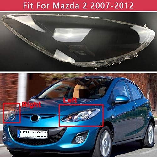 Far Lens Kapağı, Mazda 2 2007-2012 için Fit Araba Far Kabuk Lamba Şeffaf Kapak Yan Araba Far Far Lens (Renk: Sol ve Sağ)