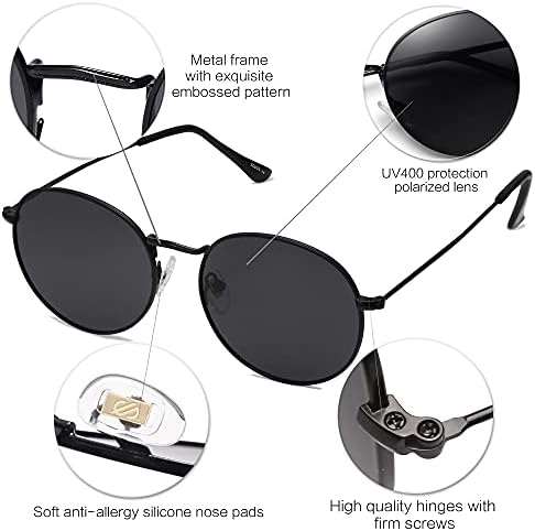 SOJOS küçük yuvarlak Polarize güneş gözlüğü kadın erkek klasik Vintage Retro Shades UV400 SJ1014 için