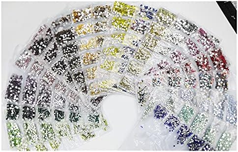 HANRUO 40 Renkler Mix Boyutları Kristal AB Cam Nail Art Rhinestone Glitter Kristaller Strass Nail Art Rhinestone Nail Art Süslemeleri