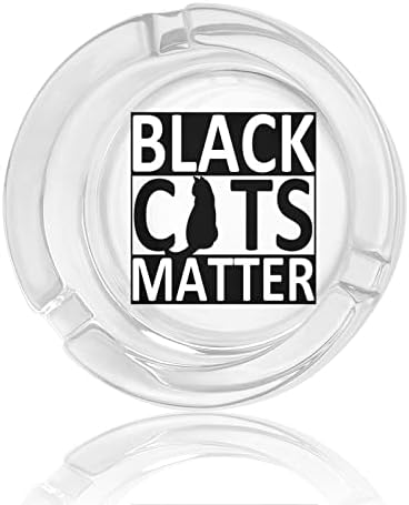 Siyah Kediler Madde Cam Küllük Çapı 3.3 Şeffaf Sigara plaka Ev Ofis Masa Kullanımı için Kapalı veya Açık Masa Dekorasyon