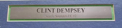 Seattle Sounders Clint Dempsey İmzalı Çerçeveli Yeşil Adidas Forması PSA / DNA 6A85100-İmzalı Futbol Formaları