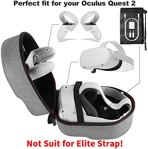 Retear Oculus Quest 2 için Taşıma Çantası, 8 in 1 Aksesuarları ile Set VR Oyun Depolama Taşınabilir Seyahat Sert Koruyucu Çanta
