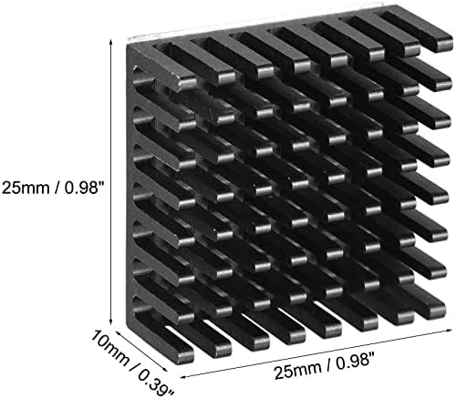 EuısdanAA 10x25x25mm Siyah Alüminyum Soğutucu Termal Yapışkan Ped Soğutucu Soğutma için 3D Yazıcılar 6 Adet(Enfriador de almohadilla