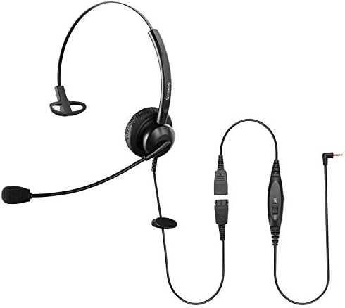 Sinseng Gürültü Önleyici Mikrofon ve Sessiz Anahtarlı 2.5 mm Mono Telefon Kulaklığı, Cıso SPA ile Uyumlu Çağrı Merkezi Kulaklıkları