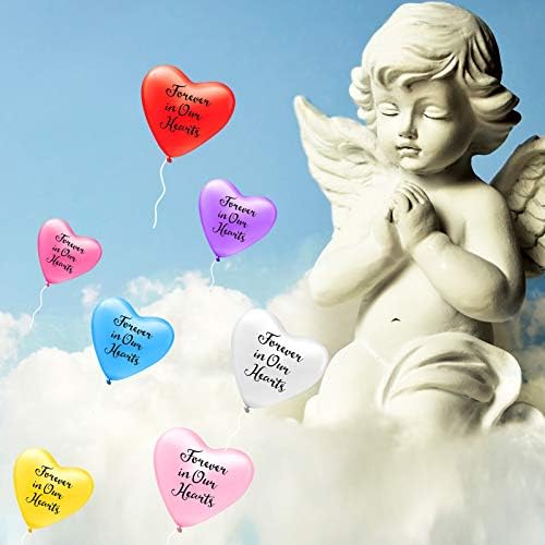72 Adet Renkli Cenaze Balon Kalpler Şekil Balonlar Anıt Balonlar Anma Lateks Yayın Kişiselleştirilmiş Balonlar ile 2 Rolls