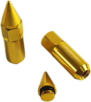 JDMSPEED Yeni Altın 20 ADET M12X1. 5 Kap Çivili Genişletilmiş Tuner 60mm Alüminyum Jantlar Jantlar Lug Kuruyemiş