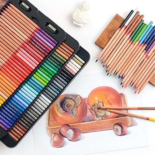 GYZCZX Okul Ofis Profesyonel Çizim Renkli Suluboya Oilcolor Kalemler Set Sanat Malzemeleri Renkler Kırtasiye Ahşap (Renk: Bir,