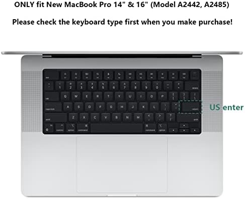 DONGKE Silikon Yumuşak Klavye Kapağı Sadece MacBook Pro 14 inç 2021 (A2442 M1 Pro/Max) ve MacBook Pro 16 inç 2021 (A2485 M1
