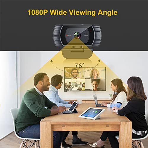 Mikrofonlu HD Web Kamerası-PC Bilgisayar Dizüstü Masaüstü MacBook için Kapaklı 1080P USB Otomatik Odaklama Web Kamerası - Angetube