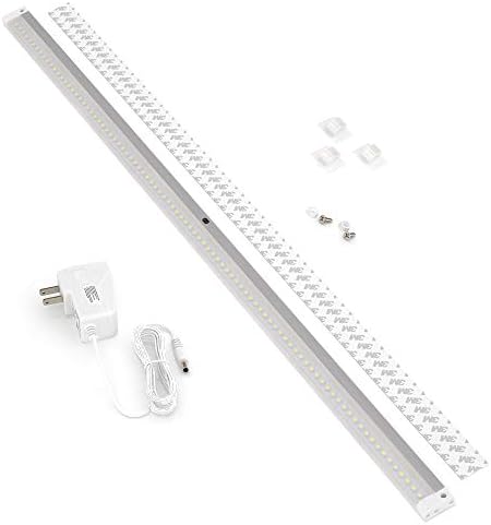 EShıne Beyaz Kaplama 12 inç Panel LED Kısılabilir Dolap Altı Aydınlatma Kiti, El Dalgası Aktif-Fotoselli Karartma Kontrolü,