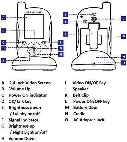 DBM-TOR Kablosuz Kamera 2.4 inç TFT LCD Bebek Mnoitor Ninniler ile Sıcaklık Monitör Dokunmatik Anahtar İnterkom ve IR Gece
