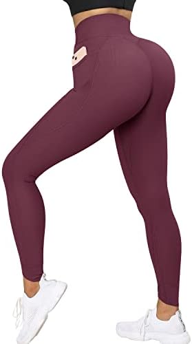 RXRXCOCO Kadın Crossover Tayt Cepler ile Yüksek Belli Atletik Egzersiz Yoga Pantolon