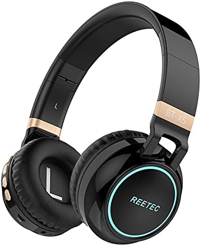 REETEC Bluetooth Kulak Üstü Kulaklıklar - [Renkli LED Işıklar, 20 Saat Çalma Süresi] iPhone, iPad, Akıllı Telefonlar, Dizüstü