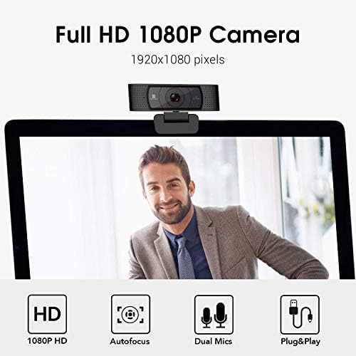 HD Webcam 1080 P Mikrofon ve Kapak Slayt, Vitade 928A Pro USB Bilgisayar Web Kamera Video Kamera Akışı Oyun Konferans Mac Windows