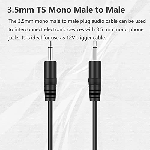 Bolvek 2 Paket 3ft 3.5 mm 1/8 Erkek TS Mono Fiş 3.5 mm Erkek Mono Jack Ses Kablosu