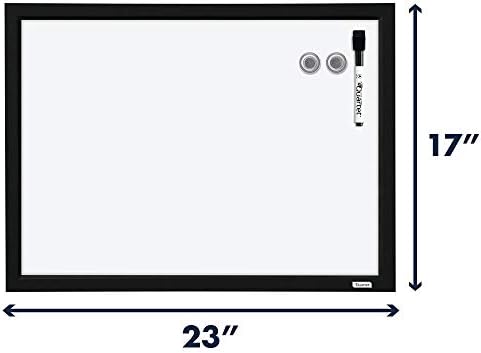 Quartet Manyetik Yazı Tahtaları, 17 x 23 inç, Beyaz Tahtalar, Kuru Silme Tahtaları, Siyah Çerçeve, 4'lü Paket (MWDW1723M-BK)