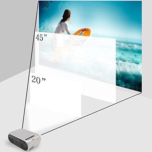 Raxinbang Büyük Ekran Lansmanı Mini Mini Ev Projektör Taşınabilir LED Projektör HD 1080 (Renk: Siyah)
