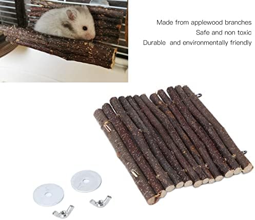 Labuduo Hamster Salıncak Oyuncak, Hamster Ahşap Asılı Yatak Kaymaz Çevre Dostu Asılı Sabit Aksesuarları ile Diğer Küçük Hayvanlar