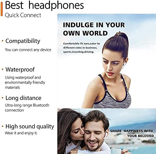 Kablosuz Kulaklık Bluetooth 5.0 Kulaklık ile 24Hrs Şarj Kılıf, IPX5 Su Geçirmez Kulaklık Dahili Mic Tek / İkiz Modu, Uygun