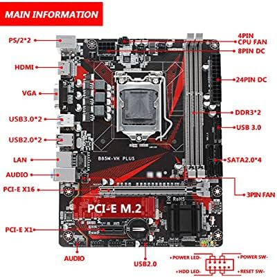 HXHN B85 Anakart için Fit LGA 1150 için İ3 İ5 İ7 Xeon E3 1150 İşlemci DDR3 16G 1333/1600 MHZ Bellek M. 2 NVME USB3. 0 B85M-VH