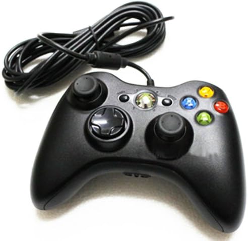 Kablolu Gamepad USB Denetleyicisi Video Oyunu Uzaktan Kumanda ile Microsoft XBOX 360 Hayranları için Canlı PC Bilgisayar Siyah