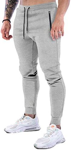 Andongnywell erkek Düz Renk fitness pantolonları Koşu Eğitim Pantolon Cepler ile Rahat Streç Pantolon