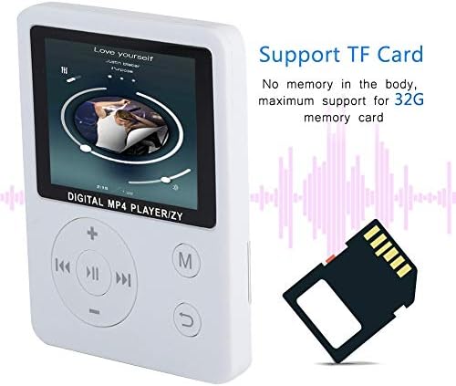 Geriop MP3 MP4 Çalar, Seyahat için USB2. 0 Müzik Çalar Ev için Kayıt için Spor için Kullanın (Beyaz)
