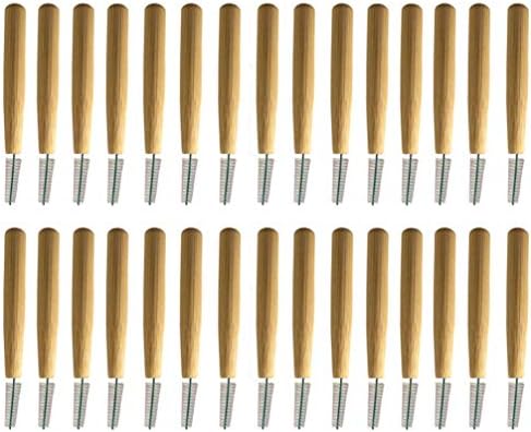 EXCEART 30 adet Interdental Seçtikleri Bambu Kolu Diş Fırçası Seçtikleri Çift Kafa Diş Ipi Interdental Temizleyiciler Erkekler