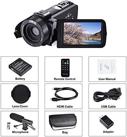 Video Kamera Kamera 4K 3.0 inç LCD 270 Derece