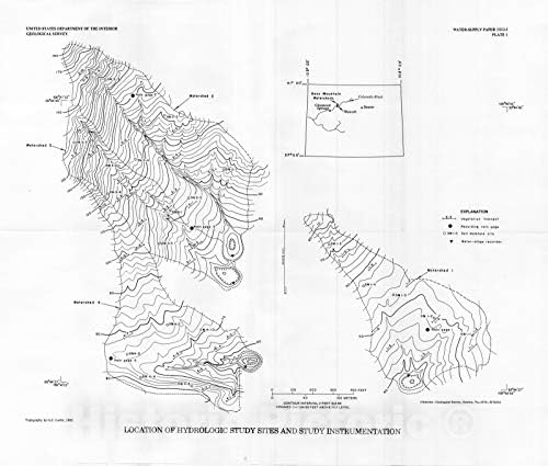 Tarihi Resimsel Harita: Adaçayı Fırça Örtüsünün Çimlere Dönüştürülmesinin Boco Dağı, Colorado'daki Küçük havzaların Hidrolojisi