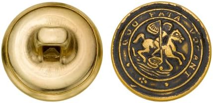 C & C Metal Ürünler 5165 Latin At Binicisi Metal Düğme, Boyut 24 Ligne, Antik Altın, 72'li Paket
