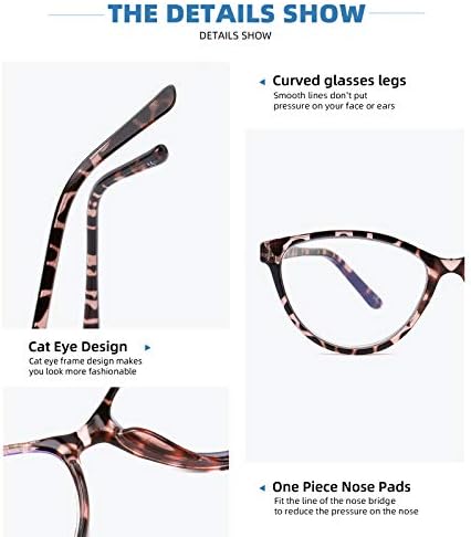JAWSOCK 4 Paket mavi ışık Engelleme gözlük Kadınlar için, tasarımcı Kedi göz Çerçeve Bayanlar bilgisayar gözlük, anti Parlama