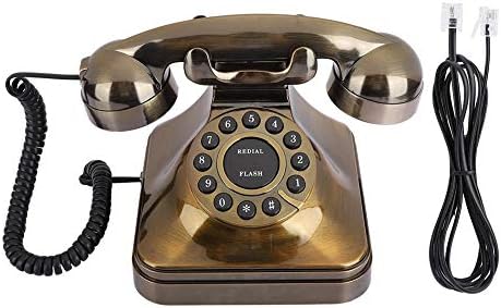 Antika Telefon, Bronz Vintage Sabit Telefon, Gürültü Azaltma Eski Moda Ev Telefonları Numarası Mağaza Fonksiyonu ile, Masaüstü