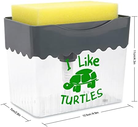 Kaplumbağaları Severim Bulaşık Sabunluk Yıkama Sıvısı Pompası Sünger Tutucu Temizleme Araçları Saklama Kutusu