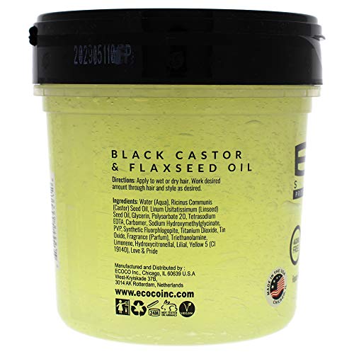 Ecoco Eco Style Jel-Siyah Hint Keten Tohumu Yağı - Uzun Ömürlü Parlaklık-Hasarlı Saçları Besler Ve Onarır - Sağlıklı Saç Derisini
