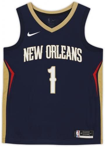 Zion Williamson New Orleans Pelicans İmzalı Donanma Nike Swingman Forması Zanos Yazılı-İmzalı NBA Formaları