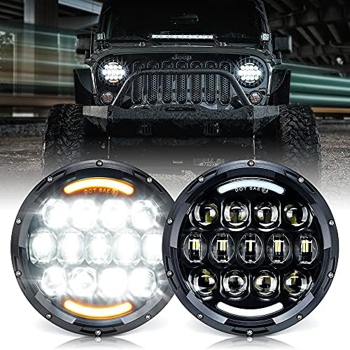 Xprıte 105 W CREE LED Farlar ile Hi / Lo Işın, DRL ve Amber Dönüş Sinyali, 7 inç Yuvarlak Farlar ile Uyumlu Jeep Wrangler JK