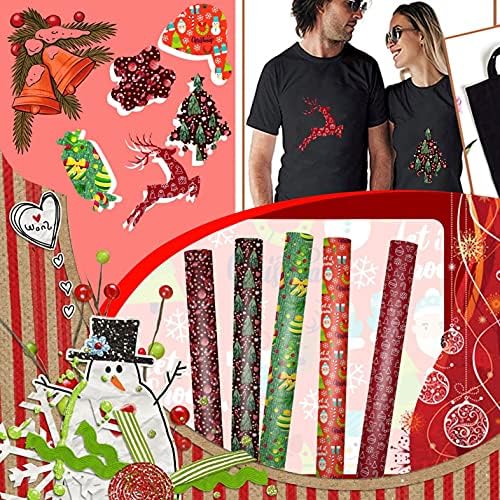 Noel ısı transferi vinil kar tanesi Santa Bells Rolls, ULemeılı yansıtıcı HTV vinil için T Shirt, cadılar bayramı demir sanat
