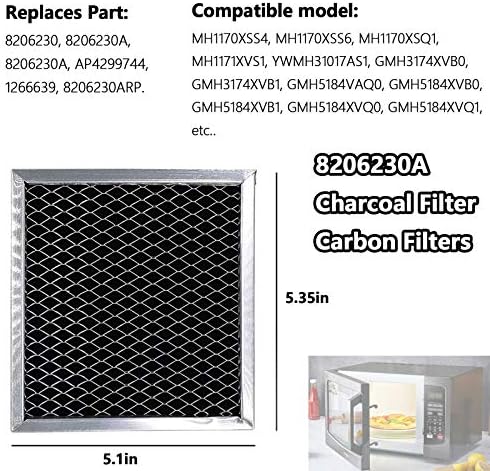 AMI parçaları 8206230A Kömür Filtresi Yedek Parça Karbon Filtreler Whirlpool Maytag Mikrodalga ile Uyumlu (4 adet)