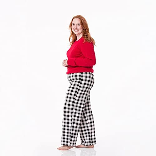 KİCKEE kadın Loosey Goosey Pijama Seti, Kadınlar için Uzun Kollu Loungewear, Süper Yumuşak Pijama