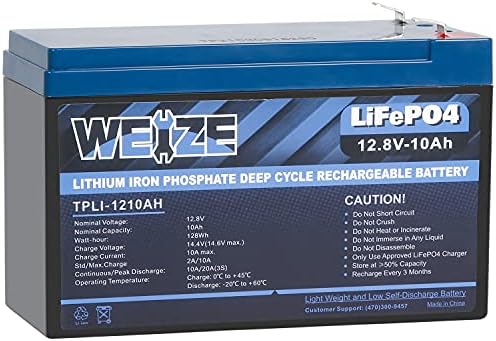 Weize 12 V 20Ah Lityum LiFePO4 Pil, 2000+ Derin Döngüleri, Akıllı BMS, Binicilik Oyuncaklar için Mükemmel, Ev Alarm, Yedekleme