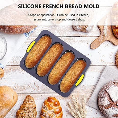HEMOTON silikon kalıplar Yapışmaz Sandviç Pişirme Formu Fransız ekmek tavası Hoagie Rulo pişirme tavaları Delikli Kalıp Ev
