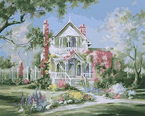 Güzel Bir Beyaz Villa İğne Tuval A00581 (14CT Mono Deluxe, 20 X 24)