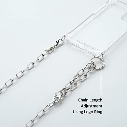 Ayarlanabilir Zincir Kayışlı Phonecklace iPhone 12Pro Crossbody Telefon Kılıfı-Güvenli Kullanım için Metal Bileşenli Darbeye