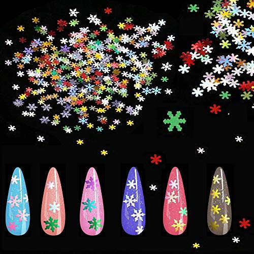 Bestkiy 12 Renkler Kar Tanesi Nail Art Glitter Çıkartmaları Noel Tırnak Çıkartmalar Akrilik Tırnak Aksesuarları Kadın Kızlar