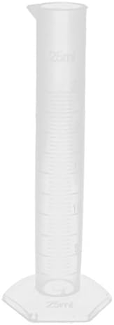 EuısdanAA Laboratuvar Testi 25 ml Şeffaf Beyaz Plastik Mezun Silindir ölçüm kabı (Prueba de laboratorio taza medidora de cilindro