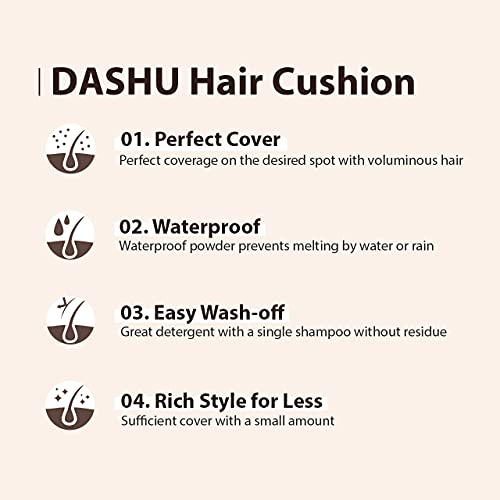 DASHU Günlük Anti-Saç Dökülmesi Saç Yastık Doğal Siyah .56oz-Kalın ve Tam Görünümlü Saçlar, Terleme ve Yağmurdan Güvenli